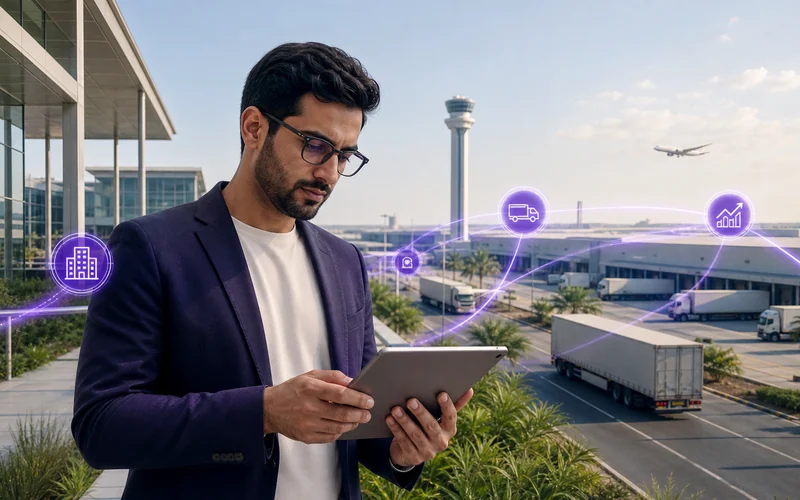 Premium notionwave editorial visual for dubai south business setup planning in the UAE