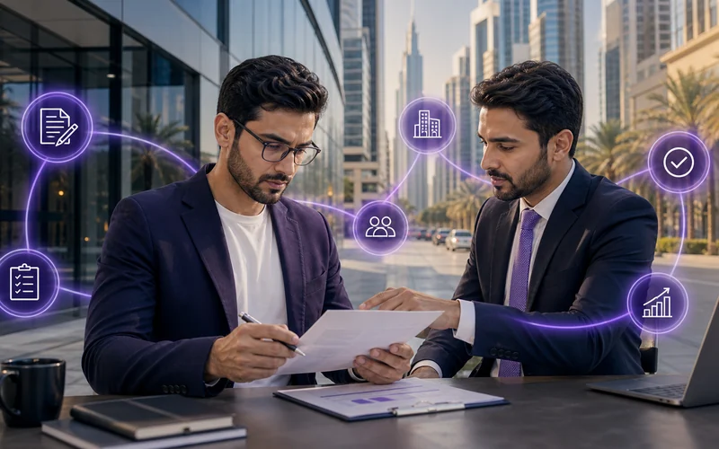 Premium notionwave editorial visual for uae mainland company setup planning in the UAE
